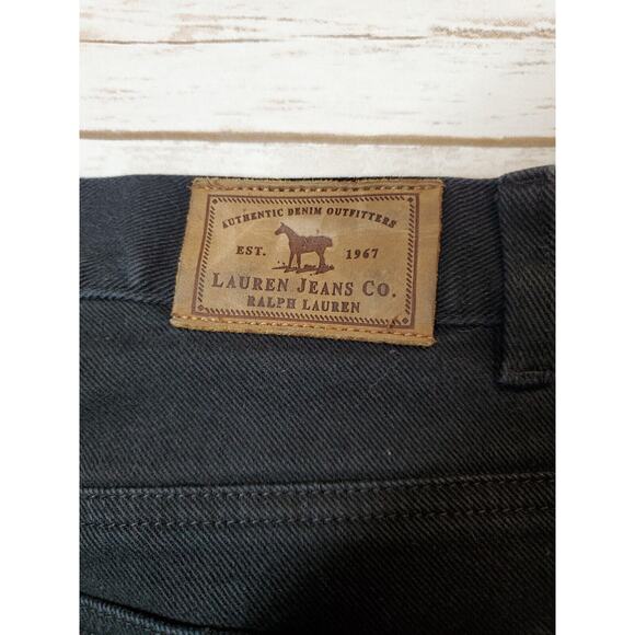 Lauren Ralph Lauren Womens Jeans 10 Black Straight‎ Leg Mid Rise Straight Cotton - Picture 7 of 11
